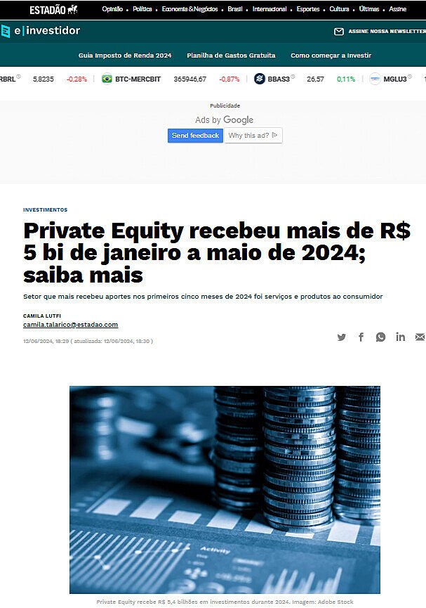 Private Equity recebeu mais de R$ 5 bi de janeiro a maio de 2024; saiba mais